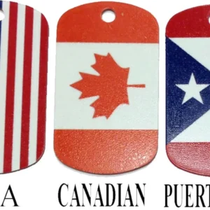 Canadian Flag or Puerto Rico Flag Tag
